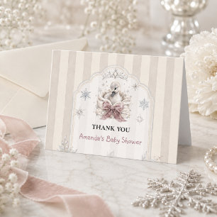 Een Kleine Zwanen Winter Prinses Baby Shower Bedankkaart