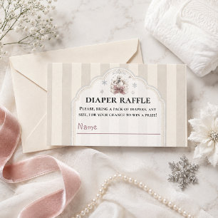 Een Kleine Zwanen Winter Prinses Baby Shower Luier Informatiekaartje
