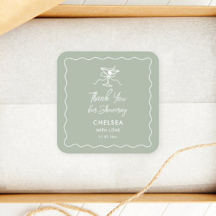 Een kleintje is onderweg Baby Shower Bedankt Vierkante Sticker