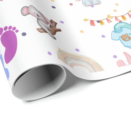 Een kleintje is onderweg, Baby shower inpakken Cadeaupapier (Rol Hoek)