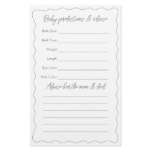 Een kleintje is onderweg Baby Shower Raadspel