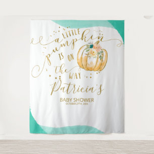 Een Kleintje Pompoen Baby Shower Achtergrond Wandkleed