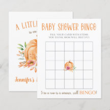Een Kleintje Pompoen Bloemen Baby Shower Bingo Spe