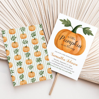 Een Kleintje Pompoen Herfst Thema Baby Shower Kaart