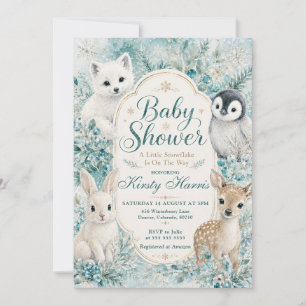 Een Kleintje Sneeuwvlok Winter Baby Shower Kaart