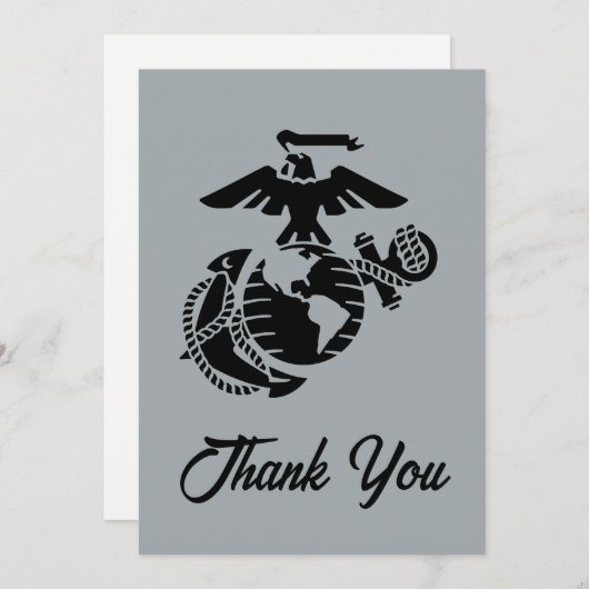 Eén kleur EGA - zwart Bedankkaart (Voorkant / Achterkant)