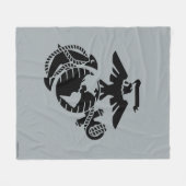 Eén kleur EGA - zwart Fleece Deken (Voorkant (Horizontaal))