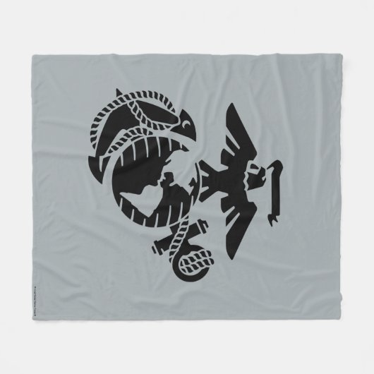 Eén kleur EGA - zwart Fleece Deken (Voorkant (Horizontaal))