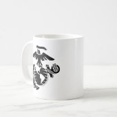 Eén kleur EGA - zwart Koffiemok (Voorkant links)