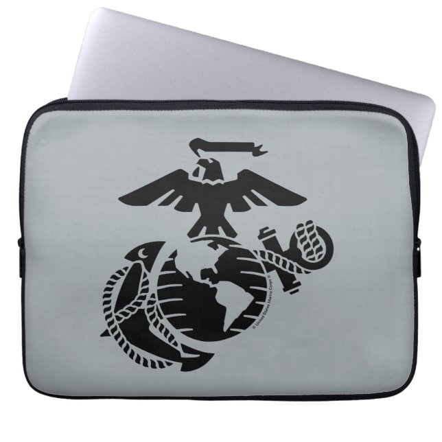 Eén kleur EGA - zwart Laptop Sleeve (Voorkant)