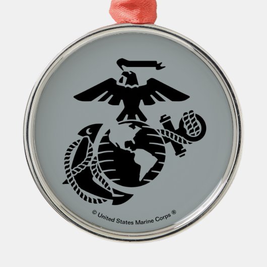 Eén kleur EGA - zwart Metalen Ornament (Voorkant)