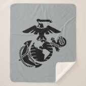 Eén kleur EGA - zwart Sherpa Deken (Voorkant)