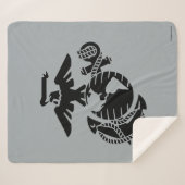 Eén kleur EGA - zwart Sherpa Deken (Voorkant (horizontaal))