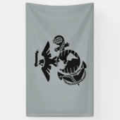 Eén kleur EGA - zwart Spandoek (Verticaal)