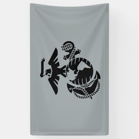 Eén kleur EGA - zwart Spandoek (Verticaal)
