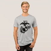 Eén kleur EGA - zwart Tri-Blend Shirt (Voorkant volledig)