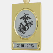 Eén kleur EGA - zwart Verguld Banner Ornament (Links)