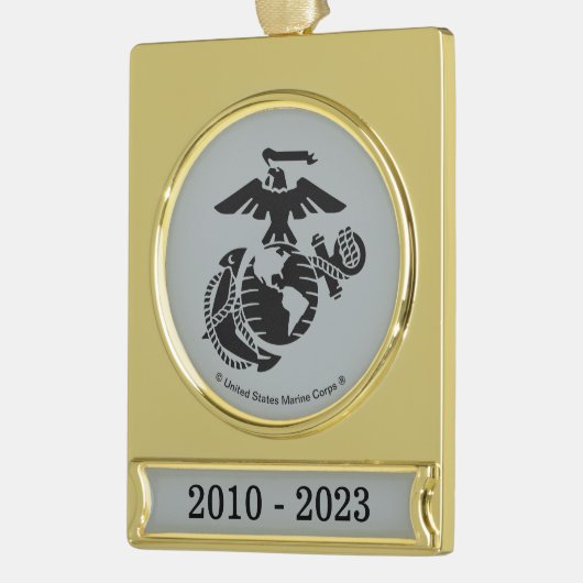 Eén kleur EGA - zwart Verguld Banner Ornament (Links)