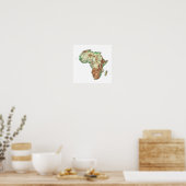 Een kleurcodemap van Afrika met zijn landen Poster (Keuken)