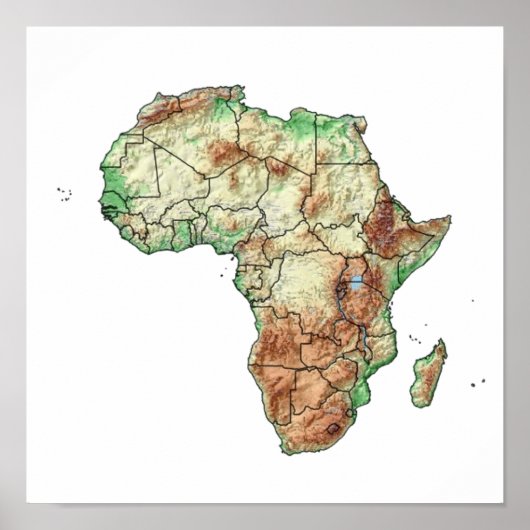 Een kleurcodemap van Afrika met zijn landen Poster (Voorkant)