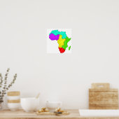 Een kleurcodemap van Afrika met zijn regio's Poster (Keuken)