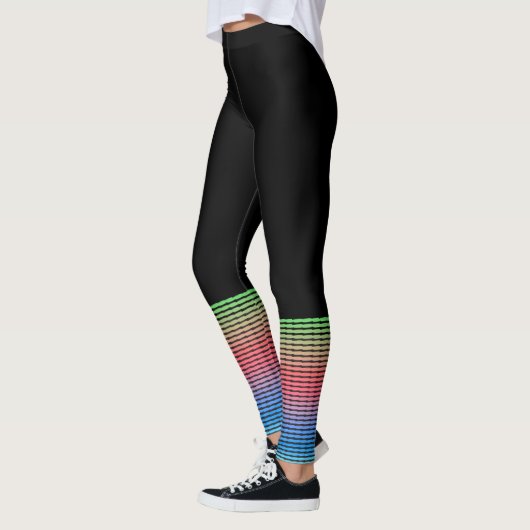 Eén kleuren- en kleurrijke Stripe knie-high-socket Leggings (Links)