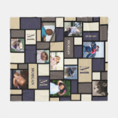 Een kleurenblok Kustkalm Moderne Chic 10 Foto Fleece Deken (Voorkant (Horizontaal))