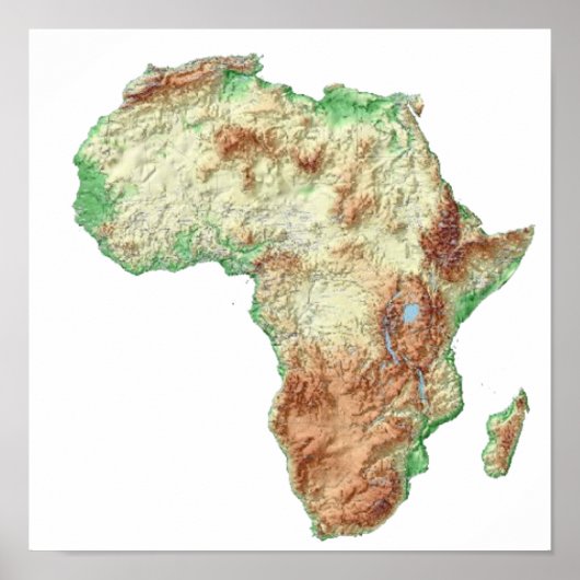Een kleurgecodeerde kaart van Afrika met zijn land Poster (Voorkant)