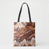 Een kleurrijk abstract berglandschap tote bag (Voorkant)