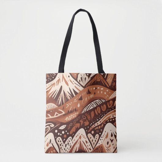 Een kleurrijk abstract berglandschap tote bag (Voorkant)
