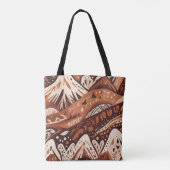 Een kleurrijk abstract berglandschap tote bag (Achterkant)