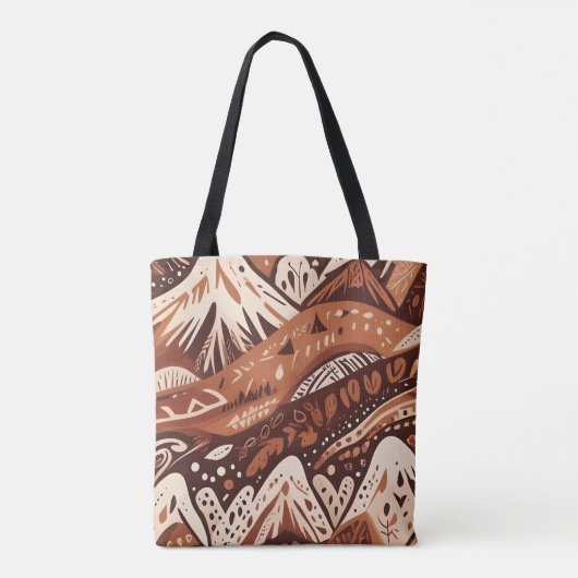 Een kleurrijk abstract berglandschap tote bag (Achterkant)