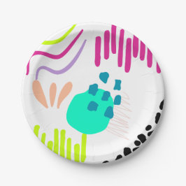 Een kleurrijk abstract patroon. papieren bordje