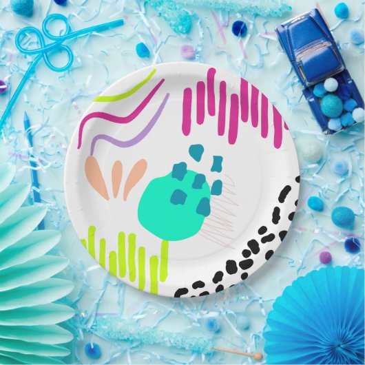 Een kleurrijk abstract patroon. papieren bordje (Feest)