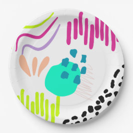 Een kleurrijk abstract patroon. papieren bordje