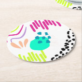 Een kleurrijk Abstract patroon. Ronde Kartonnen Onderzetter (Gebogen)