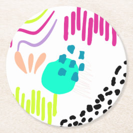 Een kleurrijk Abstract patroon. Ronde Kartonnen Onderzetter