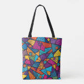 Een kleurrijk abstract patroon samengesteld geomet tote bag (Achterkant)