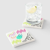 Een kleurrijk Abstract patroon. Stenen Onderzetter (Zijkant)