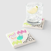 Een kleurrijk Abstract patroon. Stenen Onderzetter (Zijkant)