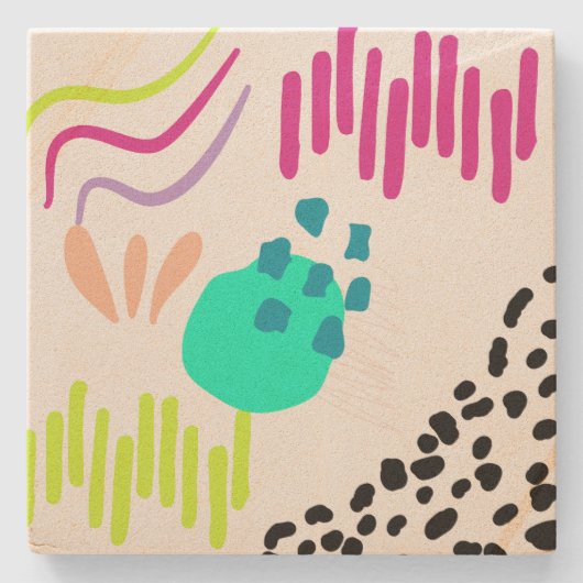 Een kleurrijk Abstract patroon. Stenen Onderzetter (Voorkant)