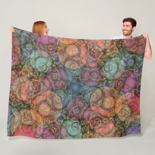 Een kleurrijk achtergrondpatroon van de textuur va fleece deken (In situ)