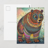 Een kleurrijk Beer Briefkaart (Voorkant / Achterkant)