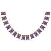 een kleurrijk bloem- en bladerenpatroon op een bla vlaggetjes (Alle)