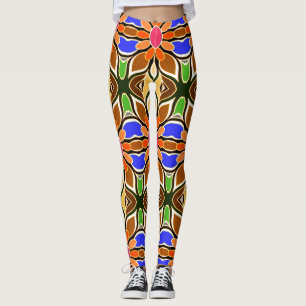 Een kleurrijk bloemmotief "Ratti_Creative_Arts" Leggings
