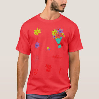 Een kleurrijk boeket van bloemen Cadeauset Pack T-shirt