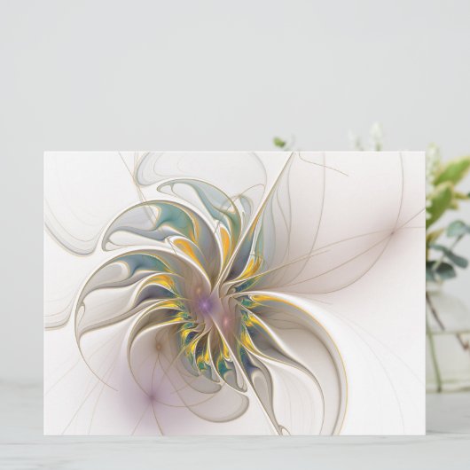 Een kleurrijk fractaal ornament. Abstracte bloem (Staand voorkant)