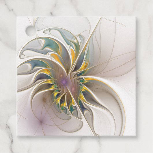 Een kleurrijk fractaal ornament. Abstracte bloem Bedankjes Labels (Voorkant)