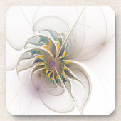 Een kleurrijk fractaal ornament. Abstracte bloem Bier Onderzetter (Voorkant)