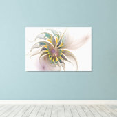 Een kleurrijk fractaal ornament. Abstracte bloem Canvas Afdruk (Insitu (Houten vloer))